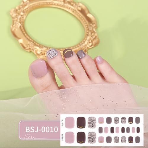Zehennägel Kunstpolierstreifen Selbstklebende Gel Aufkleber Gel Streifen Vollständige Wraps Nagelkunst Streifen von XINgjyxzk