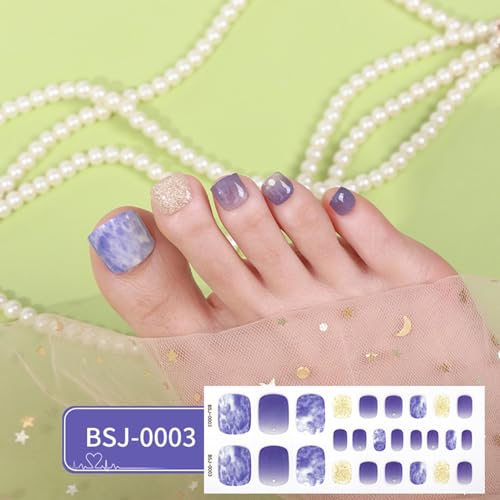 Zehennägel Kunstpolierstreifen Selbstklebende Gel Aufkleber Gel Streifen Vollständige Wraps Nagelkunst Streifen von XINgjyxzk