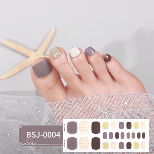 Zehennägel Kunstpolierstreifen Selbstklebende Gel Aufkleber Gel Streifen Vollständige Wraps Nagelkunst Streifen von XINgjyxzk