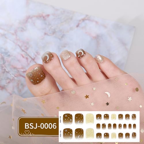 Zehennägel Kunstpolierstreifen Selbstklebende Gel Aufkleber Gel Streifen Vollständige Wraps Nagelkunst Streifen von XINgjyxzk