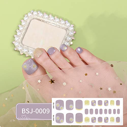 Zehennägel Kunstpolierstreifen Selbstklebende Gel Aufkleber Gel Streifen Vollständige Wraps Nagelkunst Streifen von XINgjyxzk