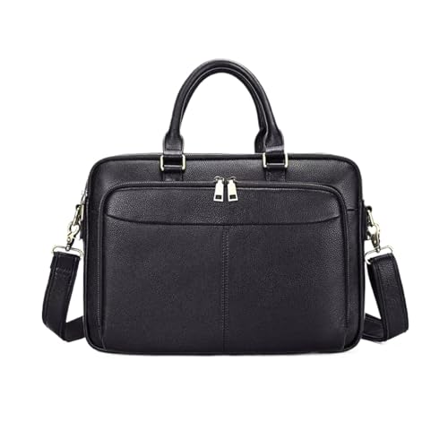 XIOMOLI Aktentaschen Herren Laptoptaschen Handtaschen Echtes Leder Messenger Schultertaschen Casual Daypacks(Black) von XIOMOLI
