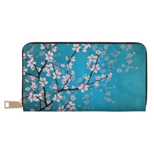 XIPEGKLD American Football Ball On Grass Sports Print Leather Wallet Perfect for Organizing Your Essentials, Japanische Kirschblüten, Einheitsgröße von XIPEGKLD