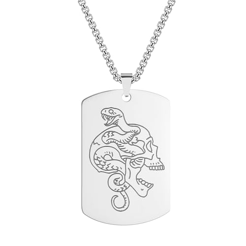 XIPIEIO Kette Hundemarke Männer und Frauen Halskette Punk Halskette Sunfish Anhänger Choker Halskette für Frauen Männer Lange Ketten Hip Hop Schmuck Dekoration Geschenk von XIPIEIO