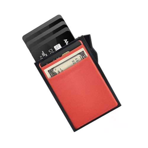 XIPOO Herren-Kreditkartenetui mit Verschluss, damit die Karten Nicht herausfallen: 6 Kreditkartenfächer, Münzfach und Schlüsselclip - Minimalistisches, schlankes Design mit RFID-Schutz von XIPOO