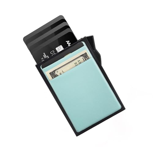 XIPOO Herren-Kreditkartenetui mit Verschluss, damit die Karten Nicht herausfallen: 6 Kreditkartenfächer, Münzfach und Schlüsselclip - Minimalistisches, schlankes Design mit RFID-Schutz von XIPOO