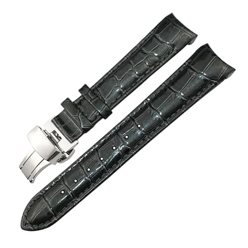 XIRIXX 18 mm Leder-Rindsleder-Uhrenarmbänder, für Tissot 1853 T035.207 T035, Schwarz, Weiß, Lila, Rot, Damen-Uhrenarmband, kostenlose Werkzeuge(Gray,Black buckle) von XIRIXX