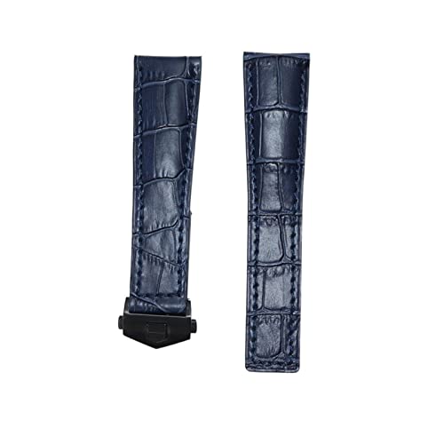 XIRIXX 20 22mm Kuh Leder Uhrenarmband Für TAG HEUER MONACO Serie Männer Qualität Band Weiche Armband Für TAG HEUER handgelenk Armband(With Black Clasp-01,22mm) von XIRIXX