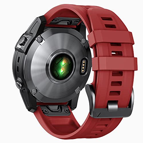 XIRIXX 22 x 26 mm Silikon-Uhrenarmband für Garmin Fenix 6X 6 Pro 7X 7 5 5X 3 3HR 945 Smartwatch-Armband, Schnellverschluss-Armband, 26mm Descent Mk2 MK1, Achat von XIRIXX