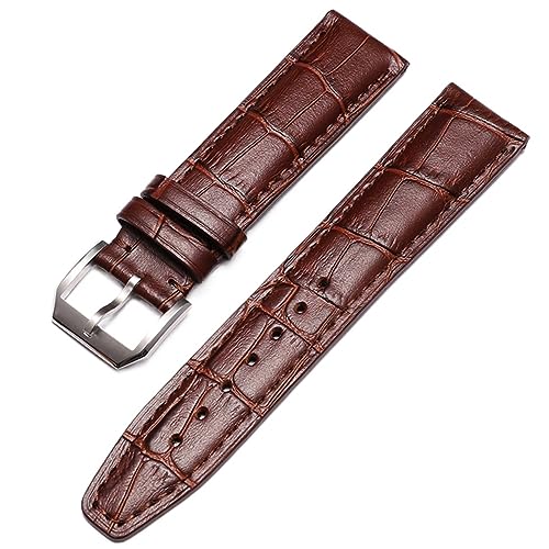XIRIXX Beobachten Sie Armband für IWC Pilot Watches Portofino Portugieser Männer Strap Watch Accessorie Real Leder Uhren Band Uhrengürtelkette(Brown-Silver Clasp1,21mm) von XIRIXX