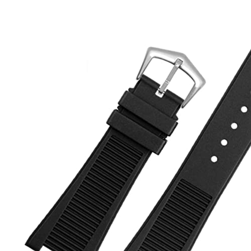 XIRIXX Das Zubehör für Uhrenarmbänder ist für die Uhrenkette Patek Philippe 5711 5712G Nautilus mit spezieller Kerbe und Silikonarmband von 24–13 mm geeignet(Black Silver) von XIRIXX