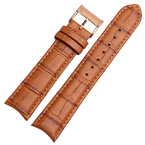 XIRIXX Echtes Leder -Uhrband für Bürger Seiko Armband 20mm Kurve End Kuh Leder schwarz blau braune Träger(Light brown RG) von XIRIXX