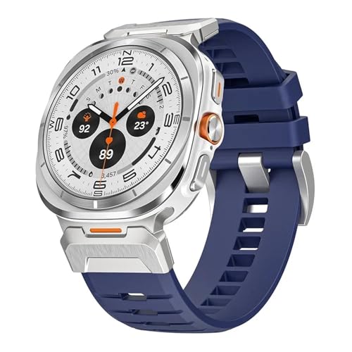 XIRIXX Gummiband für Samsung Galaxy Uhr Ultra 47mm Correa Armband ULTRA 47MM Metall Quick Fit Männer Strap Uhrenarmbänder(Silver blue1) von XIRIXX