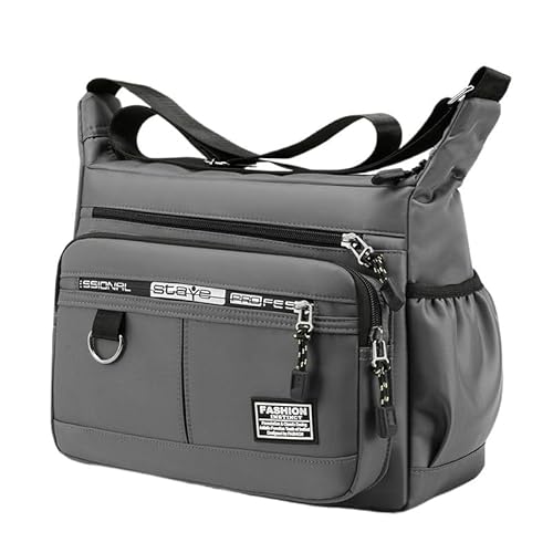 XIRIXX Herren-Umhängetasche, einzelne Schultertasche, große Kapazität, Aufbewahrungstasche, modisch, mehrere Taschen, Business-Crossbody-Tasche, grau, Einheitsgröße XIRIXX Herren-Umhängetasche, einzelne Schultertasche, große Kapazität, Aufbewahrungstasche, modisch, mehrere Taschen, Business-Crossbody-Tasche, grau, Einheitsgröße von XIRIXX