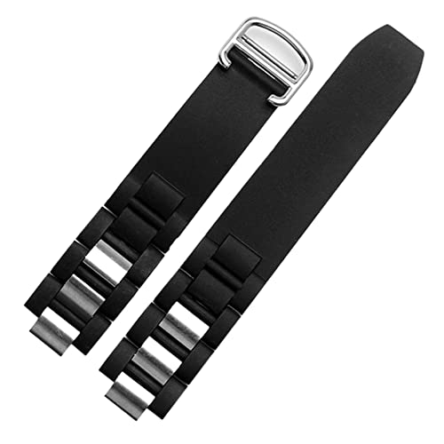 XIRIXX Wasserdichtes Armband für Cartier Sports, Gummi-Silikon-Armband mit konvexer schwarz-weißer konvexer 20 x 10 mm Uhrenkette, 20mm-10mm, Achat von XIRIXX