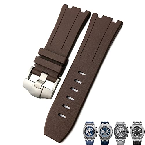 XIRIXX Weiches FKM-Fluorkautschuk-Armband, 28 mm, für AP-Armband, Audemars Piguet ROYAL OAK OFFSHORE, wasserdichtes Sportuhrenarmband für Tauchen(Brwon) von XIRIXX