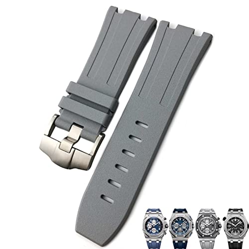 XIRIXX Weiches FKM-Fluorkautschuk-Armband, 28 mm, für AP-Armband, Audemars Piguet ROYAL OAK OFFSHORE, wasserdichtes Sportuhrenarmband für Tauchen(Gray) von XIRIXX