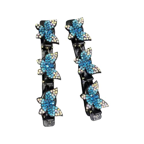 1 Paar doppelschichtige, rutschfeste Strass-Haarspange für Damen, Pony-Styling und Seitenteil-Zubehör, dekorativer Clip für Hochsteckfrisuren 1 Paar doppelschichtige, rutschfeste Strass-Haarspange für Damen, Pony-Styling und Seitenteil-Zubehör, dekorativer Clip für Hochsteckfrisuren von XITEA