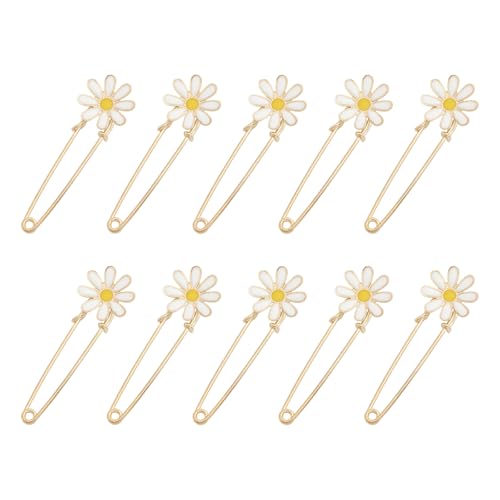 10 Stück Blumenform Kleidung Pin Hosen Taille Straffer Clip Schal Clip Cardigan Kragen Safe Pin für Frauen Kleidung Pins zum Schließen eines Rockschlitzes, Einheitsgröße, Wie beschrieben von XITEA