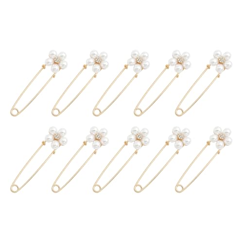 10 Stück Blumenform Kleidung Pin Hosen Taille Straffer Clip Schal Clip Cardigan Kragen Safe Pin für Frauen Kleidung Pins zum Schließen eines Rockschlitzes, Einheitsgröße, Wie beschrieben von XITEA