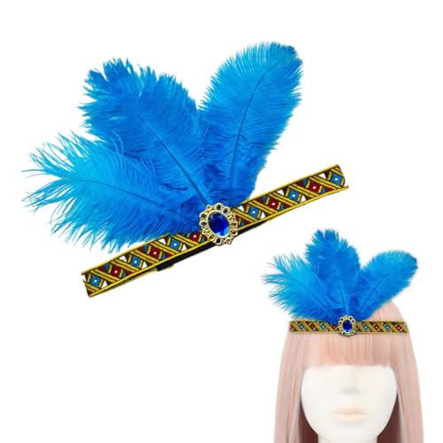 Auffällige gefiederte Stirnbänder für Mädchen, Maskerade, Haar-Accessoires, Gras Flapper Stirnband von XITEA