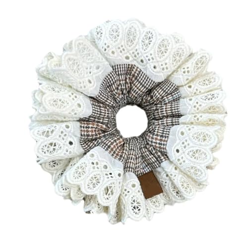 Doppellagiges voluminöses Haarband mit Spitze und Karomuster, langlebiges Haargummi zur Verbesserung der Frisuren, Hochzeit Doppellagiges voluminöses Haarband mit Spitze und Karomuster, langlebiges Haargummi zur Verbesserung der Frisuren, Hochzeit von XITEA