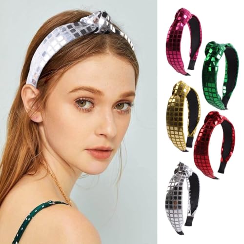 Funkelndes geknotetes Stirnband für Damen mit Pailletten, rutschfest, hoher Totenkopf-Haarband für Musikfestival, Haarstyling-Zubehör Funkelndes geknotetes Stirnband für Damen mit Pailletten, rutschfest, hoher Totenkopf-Haarband für Musikfestival, Haarstyling-Zubehör von XITEA
