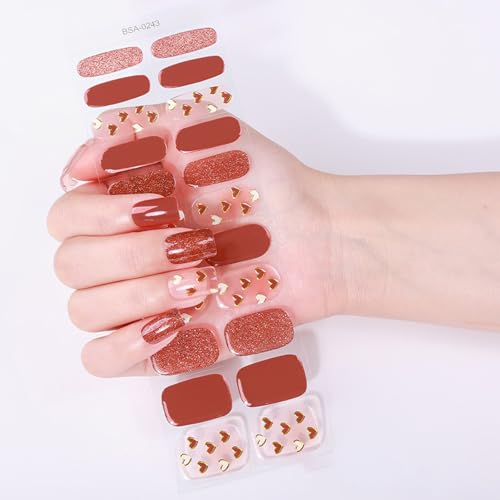 Gel-Nägel, Applikationen, Glitzer, volle Wraps, modische Augendesigns, lange Haltbarkeit, Maniküre-Zubehör für Damen, wasserdichte Nagelfolien von XITEA
