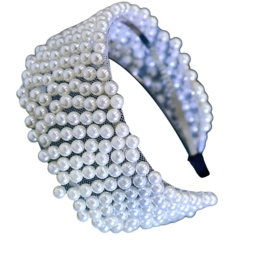 Handgefertigter Strass-Haarreif mit Perlen, bequemer Haarreif für Mädchen, Hochzeits- und Party-Looks von XITEA