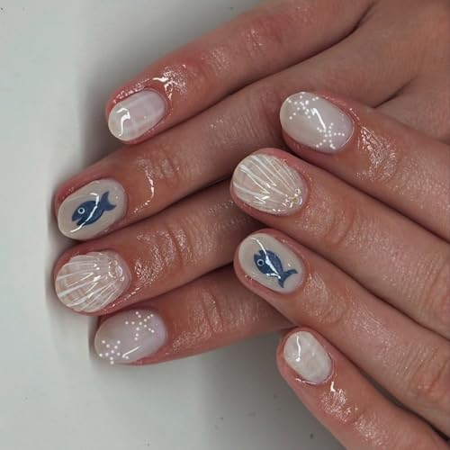 Mandel-Nägel zum Aufdrücken, glänzend, Acryl, künstlicher Stick für Damen, 24 Stück, 12 Größen, Klebstoff, Acrylkleber auf Nägel für Frauen, transparent von XITEA