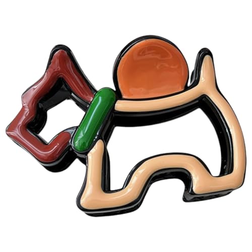 Niedliche Haarklammer in Hundeform, Cartoon-Hohl-Design, buntes Tierhaar-Accessoire für Frauen und Mädchen von XITEA