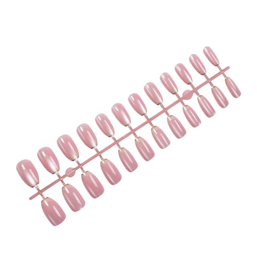 Press On Nails Quadratische Kunstnägel mit Metallic-Design, Katzenauge, glänzend, zum Aufkleben, Acryl, für Damen, zum Aufkleben auf Nägel von XITEA