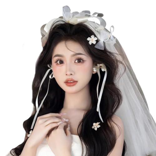Stilvolle Haarspangen-Set mit Schleier und Haarnadel, Styling-Zubehör für mühelose Mode bei jedem Anlass Stilvolle Haarspangen-Set mit Schleier und Haarnadel, Styling-Zubehör für mühelose Mode bei jedem Anlass von XITEA