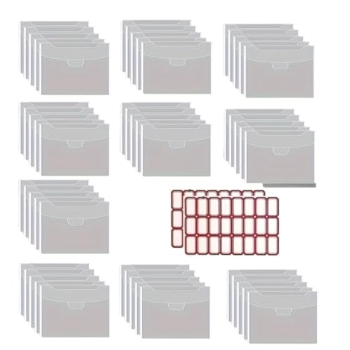 XITEA 50 Stück/Set transparente Stempel und Stanzschablonen Aufbewahrungstasche Scrapbooking Aufbewahrung für Stanzformen, 18 x 13 cm von XITEA
