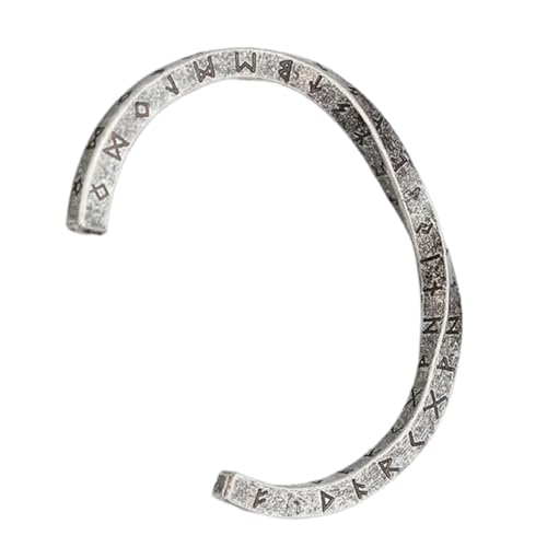XITEA Edelstahl Runen Manschette Armband Herren Runen Offenes Armband aus Edelstahl mit Twist Manschette Designs von XITEA