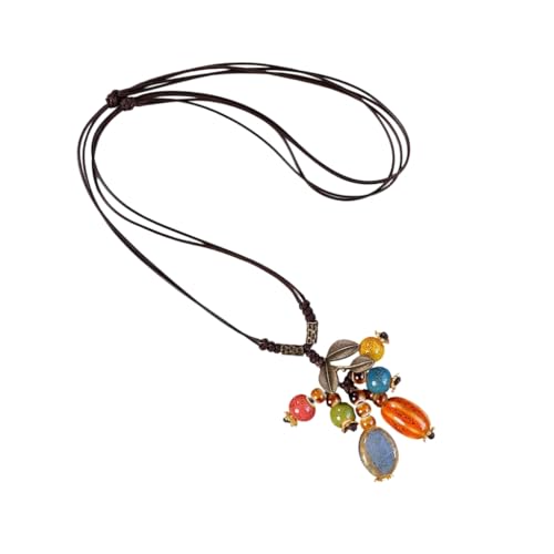XITEA Einzigartige Keramik-Blatt-Anhänger-Halskette, elegante, verstellbare Kette, Schmuck-Accessoire für den täglichen Gebrauch und als Geschenk, Seil + Kunststoff von XITEA