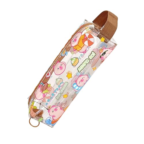 XITEA Federmäppchen mit Tiermotiven, schöne Halterungen, transparente Stifttasche, Schulbedarf für Mädchen, Capybara-Tasche, transparente Beutel, C von XITEA