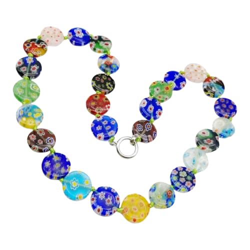 XITEA Leichte, verstellbare Perlen-Halskette, auffälliges Perlen-Halskette, zartes Accessoire für Mode-Enthusiasten, Glas/glasiert von XITEA