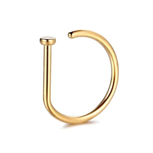 XITEA Mode Edelstahl Nasenschraube Lippenpiercing Septum für Frauen Männer Körperschmuck Hoop D-förmiger Nasenring, 0.8x8mm, Wie beschrieben, Wie beschrieben von XITEA