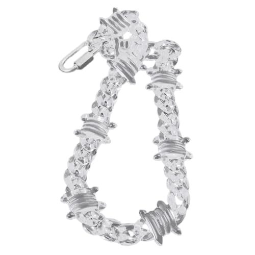 XITEA Modische Halskette mit Schloss-Anhänger, Punk, mit Widerhaken, handgefertigt, Hip-Hop-Spikes, Modeschmuck für Partys, Acryl von XITEA