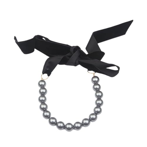 XITEA Modische Samt-Schleifen-Halskette mit Kunstperlen, verstellbare Länge, vielseitige Halsbekleidung für Damen, Kunstperlen von XITEA