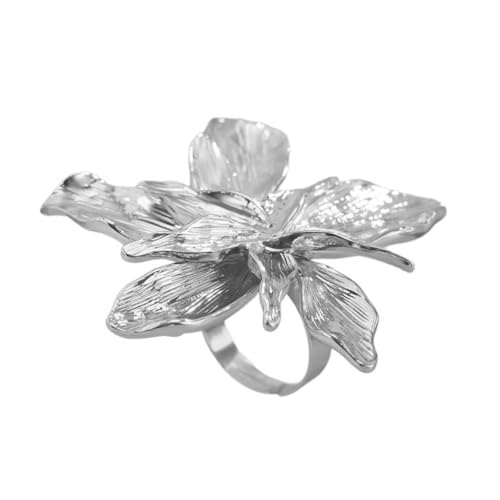 XITEA Modische Steampunks inspirieren geometrische Blumenringe, Schmuckzubehör für Damen, verstellbare Passform, stilvolle Outfits, 1, Metall XITEA Modische Steampunks inspirieren geometrische Blumenringe, Schmuckzubehör für Damen, verstellbare Passform, stilvolle Outfits, 1, Metall von XITEA