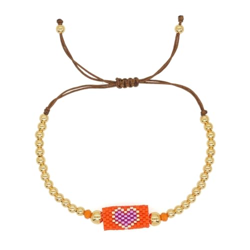 XITEA Modisches, geflochtenes handgewebtes Armband, stilvolles Armband mit Kristall- und goldfarbenen Kupferperlen für Trendsetter von XITEA