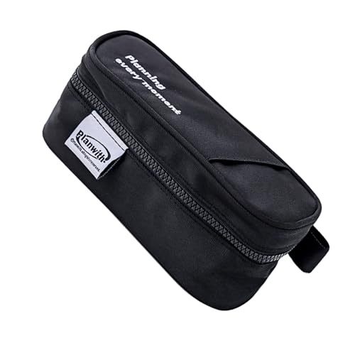 XITEA Multifunktionales Federmäppchen für Studenten, große Kapazität, Schreibwaren-Aufbewahrungstasche, Reißverschlüsse, Schreibwaren-Aufbewahrungstaschen, Studenten-Schreibwaren-Halter, Schwarz von XITEA