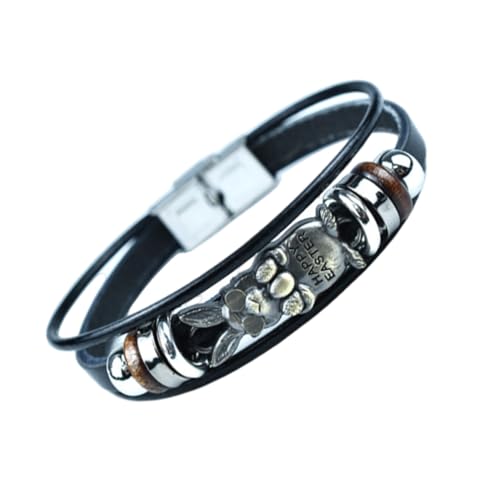 XITEA Oster-Hasen-Anhänger-Armband für Urlaubsliebhaber, echtes Lederarmband für den Alltag oder festliche Anlässe von XITEA