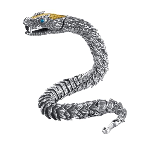 XITEA Praktisches Klapperschlangen-Charm-Armband mit verstellbarer Länge, elegantes Design, robuste Legierung, Hip-Hop-Mode für Jugendliche von XITEA