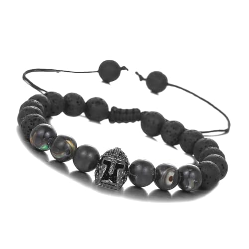 XITEA Steinarmband Helme Perlen Armband Herren Verstellbare Gewebte Armbänder Zirkon Textur für Cosplay von XITEA