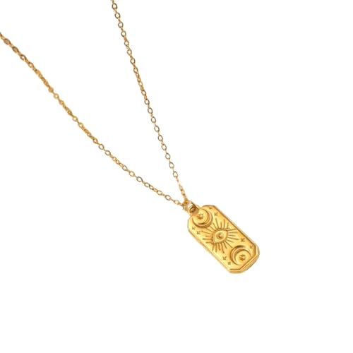 XITEA Stilvolle Damen-Halskette mit Stern-Anhänger aus 18 Karat vergoldetem stabilem Edelstahl mit Perlenkette, Edelstahl von XITEA