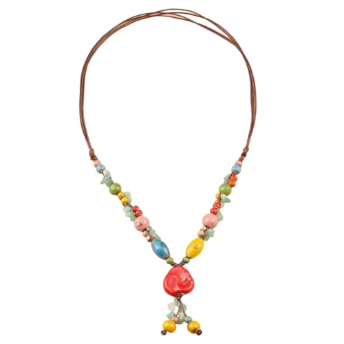 XITEA Stilvolle Perlen-Halskette, elegante Halskette, bunte Perlen, Halskette, modisches Accessoire, geeignet für modische Damen, Perlen von XITEA