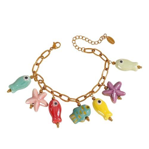 XITEA Tragbares und bequemes Keramikperlen-Armband in hellen Farbdesigns für trendige Frauen, die Mode-Statements lieben, Perlen von XITEA